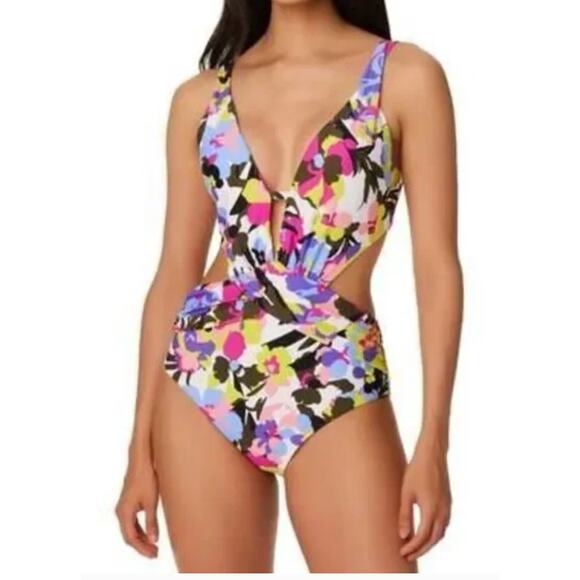 Bar III Paradise Garden Monokini One-Piece Swimsuit Multi MEDIUM NWT - Picture 1 of 3